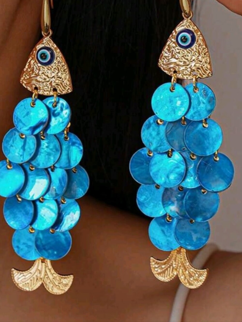 Piper  Nwot Fish  Dangle Earrings with Gold Accentsin Multiple Colors